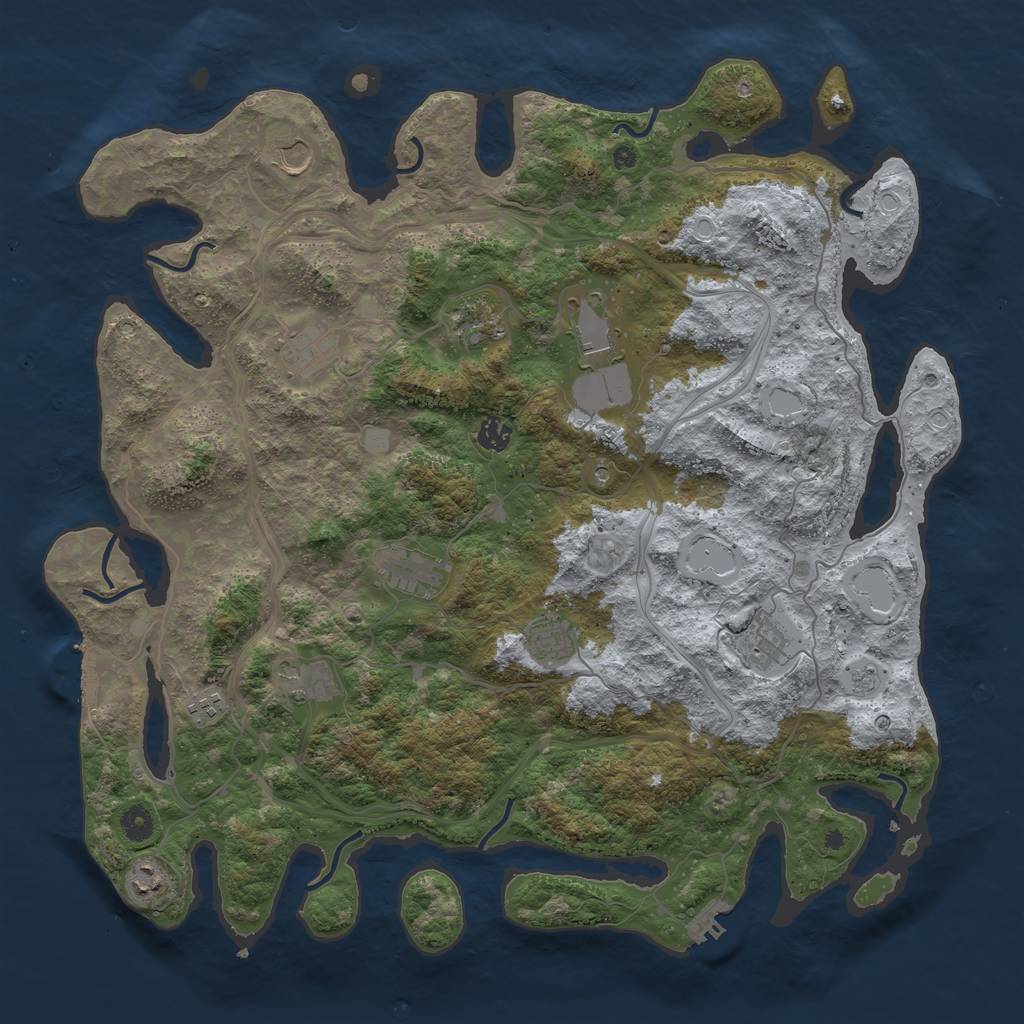 Rust Map: Procedural Map, Size: 4500, Seed: 1961105986, 20 Monuments