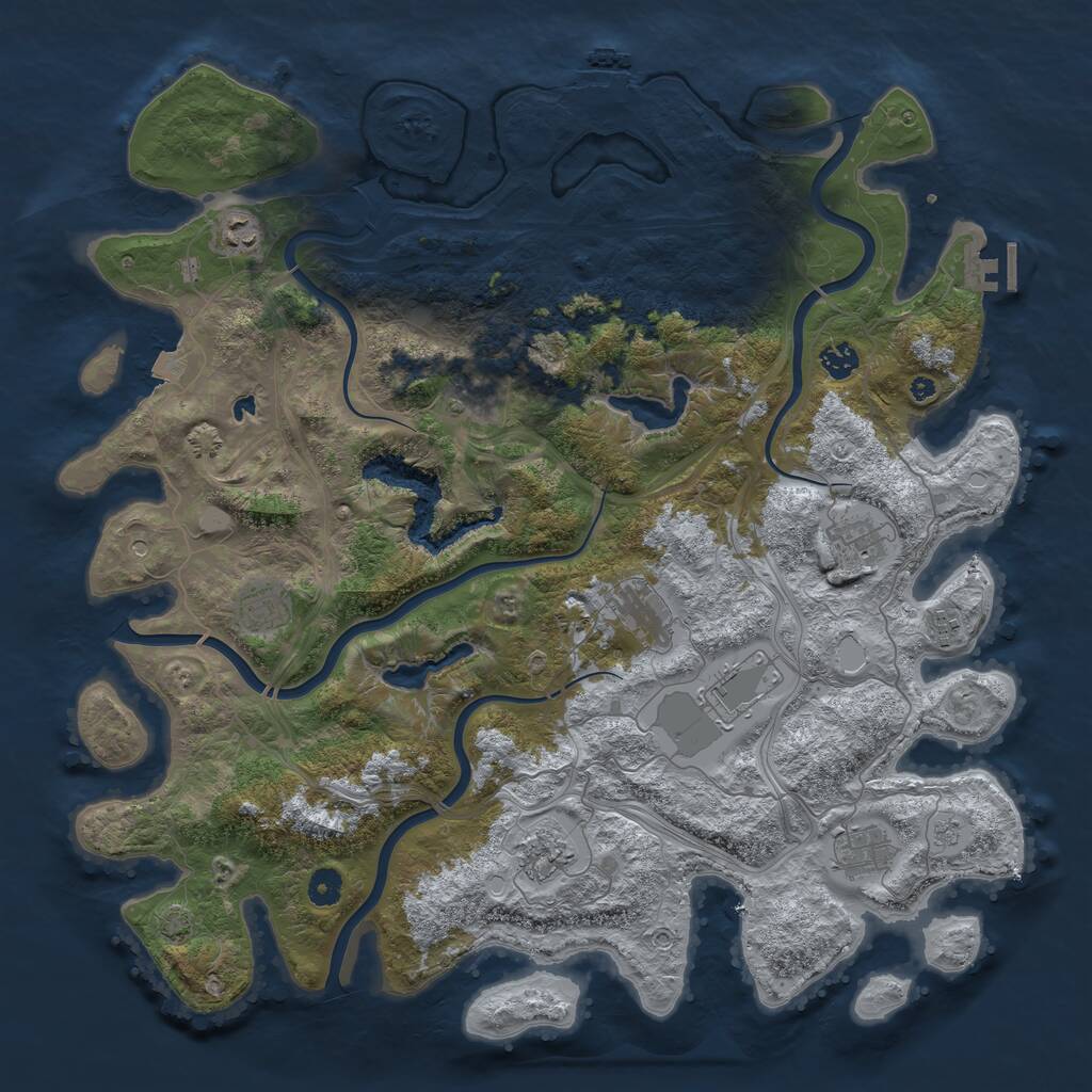 Rust Map: Procedural Map, Size: 4500, Seed: 765244313, 16 Monuments
