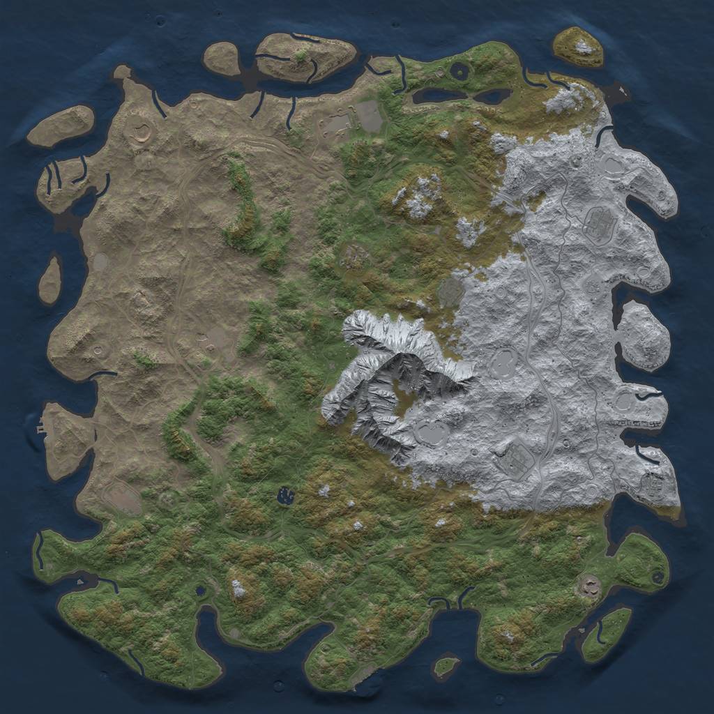 Rust Map: Procedural Map, Size: 6000, Seed: 5350, 20 Monuments