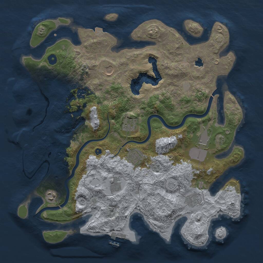 Rust Map: Procedural Map, Size: 4000, Seed: 342440220, 15 Monuments