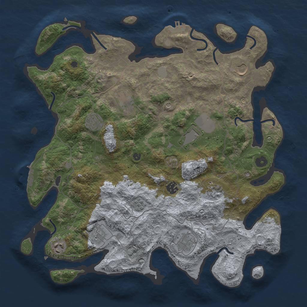 Rust Map: Procedural Map, Size: 4000, Seed: 342440220, 19 Monuments