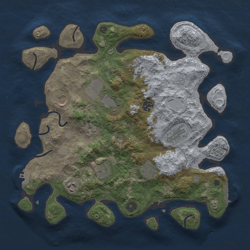 Rust Map: Procedural Map, Size: 3500, Seed: 1598598954, 18 Monuments