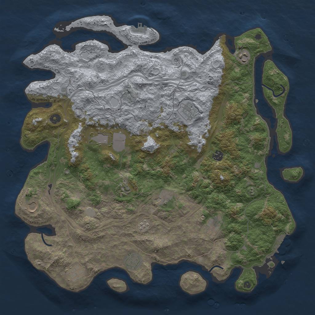 Rust Map: Procedural Map, Size: 4500, Seed: 1958700595, 20 Monuments