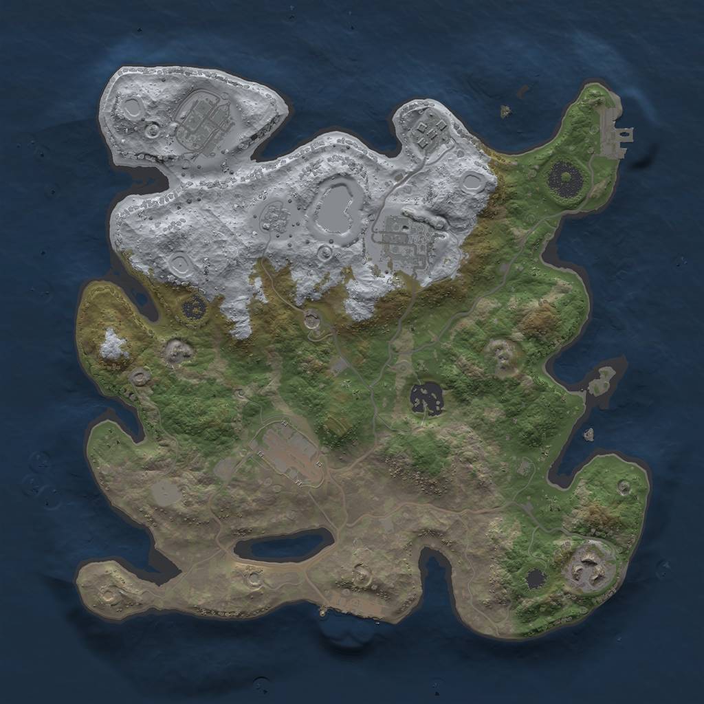 Rust Map: Procedural Map, Size: 3000, Seed: 793623271, 15 Monuments