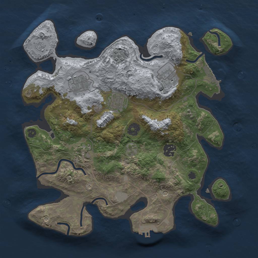 Rust Map: Procedural Map, Size: 3000, Seed: 122255563, 15 Monuments