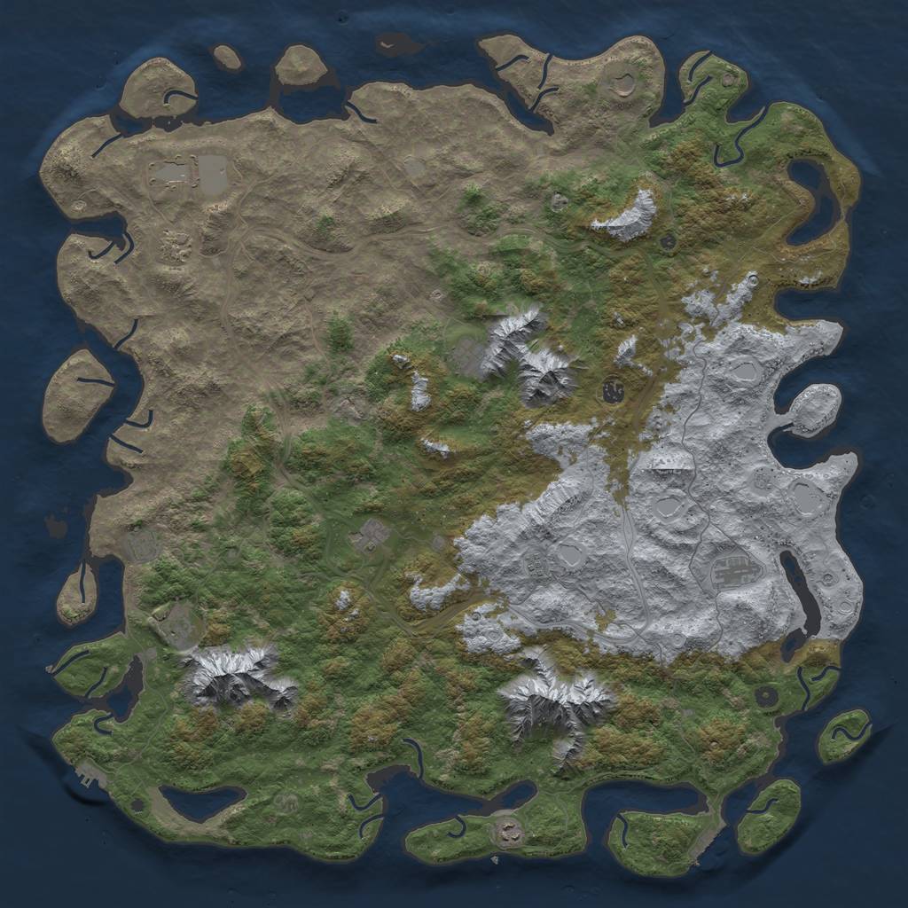 Rust Map: Procedural Map, Size: 6000, Seed: 3421, 20 Monuments
