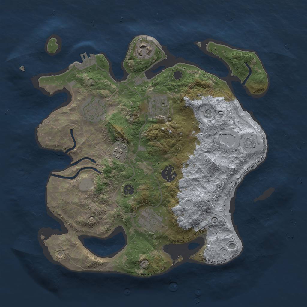 Rust Map: Procedural Map, Size: 3000, Seed: 1768211925, 14 Monuments