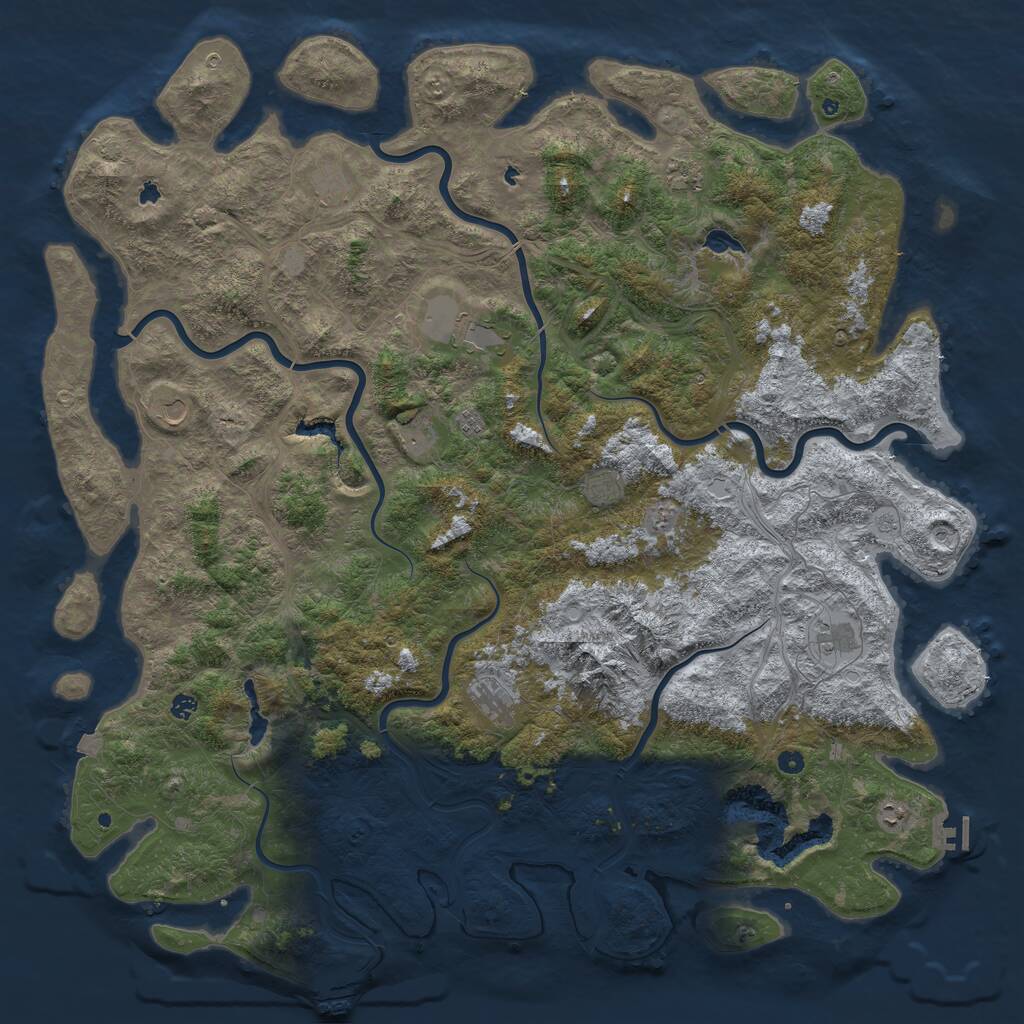 Rust Map: Procedural Map, Size: 6000, Seed: 324562346, 17 Monuments