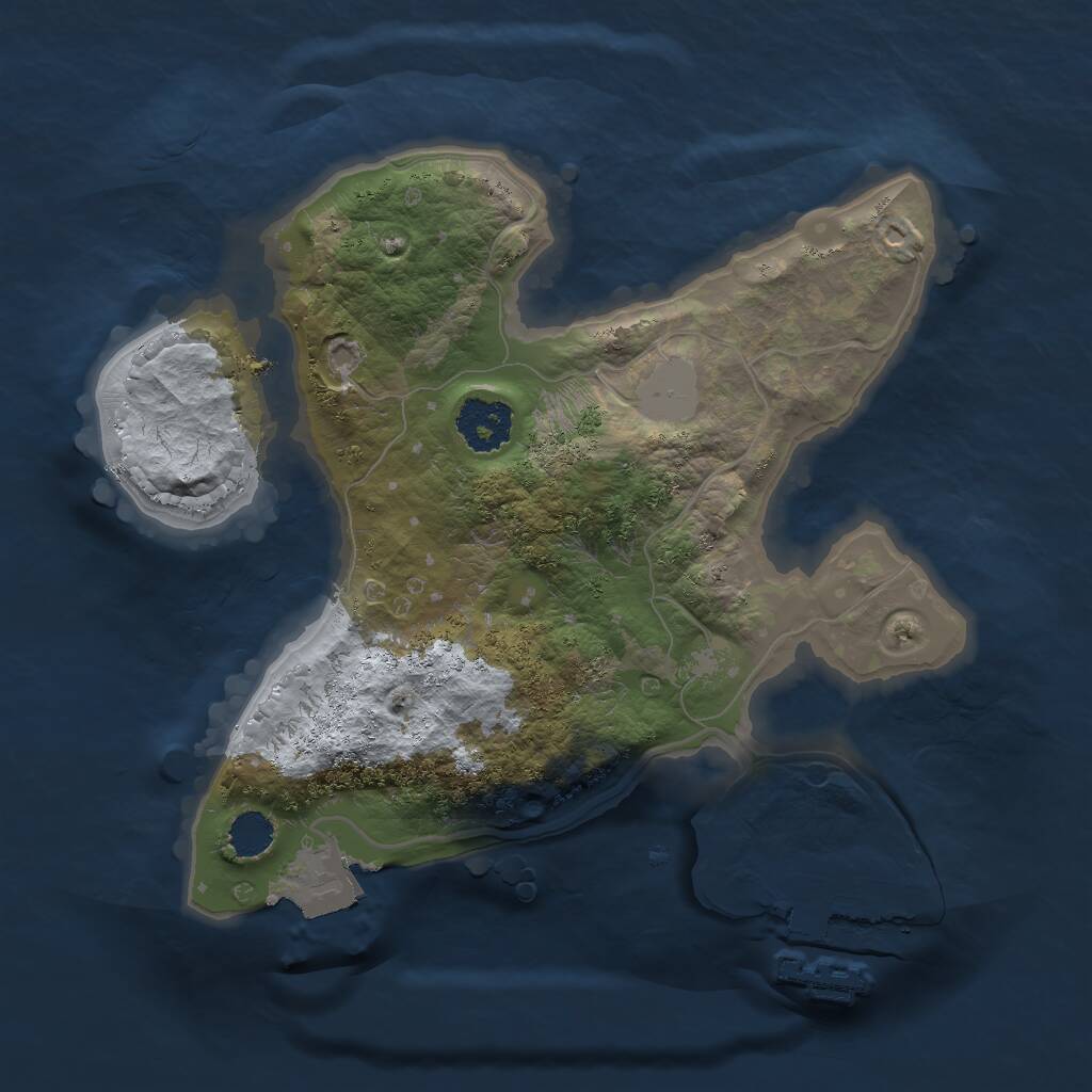 Rust Map: Procedural Map, Size: 2000, Seed: 9831247, 2 Monuments