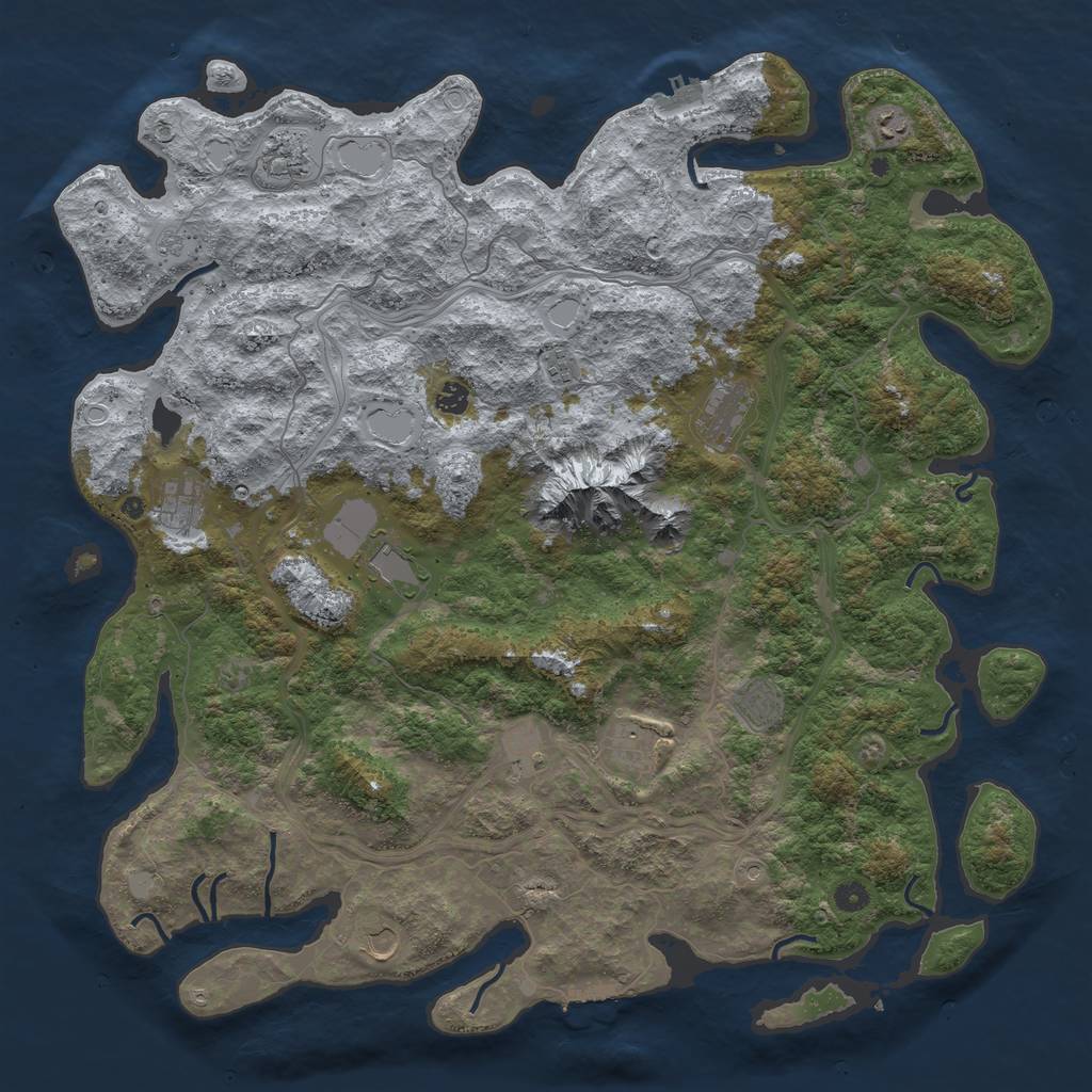 Rust Map: Procedural Map, Size: 5000, Seed: 34346663, 20 Monuments