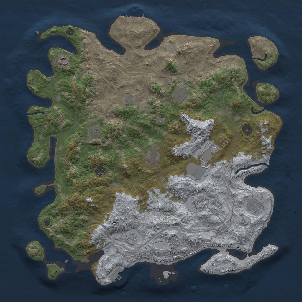 Rust Map: Procedural Map, Size: 4250, Seed: 1649571400, 19 Monuments