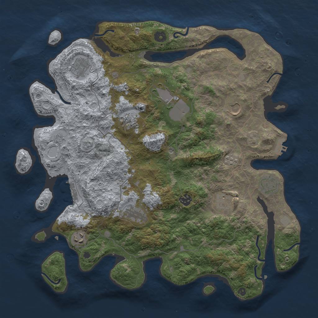 Rust Map: Procedural Map, Size: 4000, Seed: 110483598, 19 Monuments