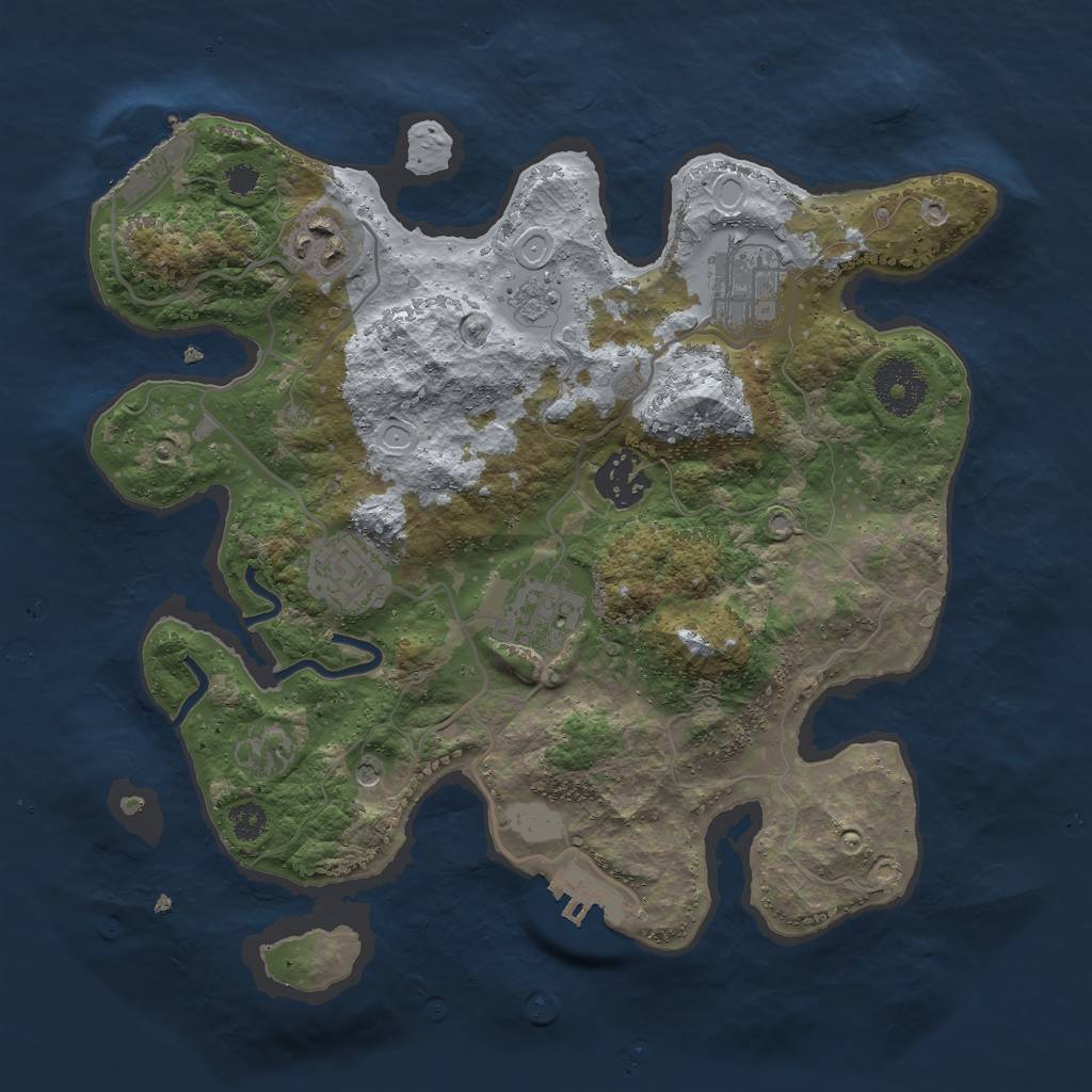 Rust Map: Procedural Map, Size: 3000, Seed: 2449539, 14 Monuments