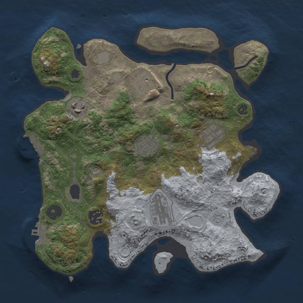 Rust Map: Procedural Map, Size: 3000, Seed: 13569, 15 Monuments