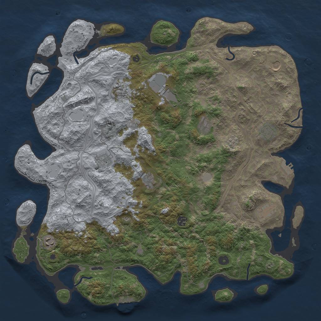 Rust Map: Procedural Map, Size: 4700, Seed: 49841651, 20 Monuments