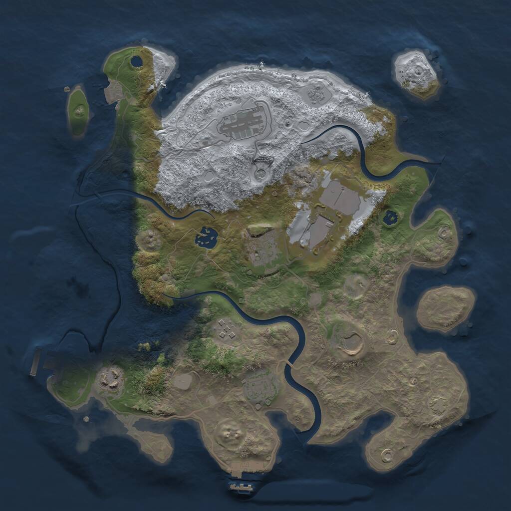 Rust Map: Procedural Map, Size: 3500, Seed: 61851231, 14 Monuments