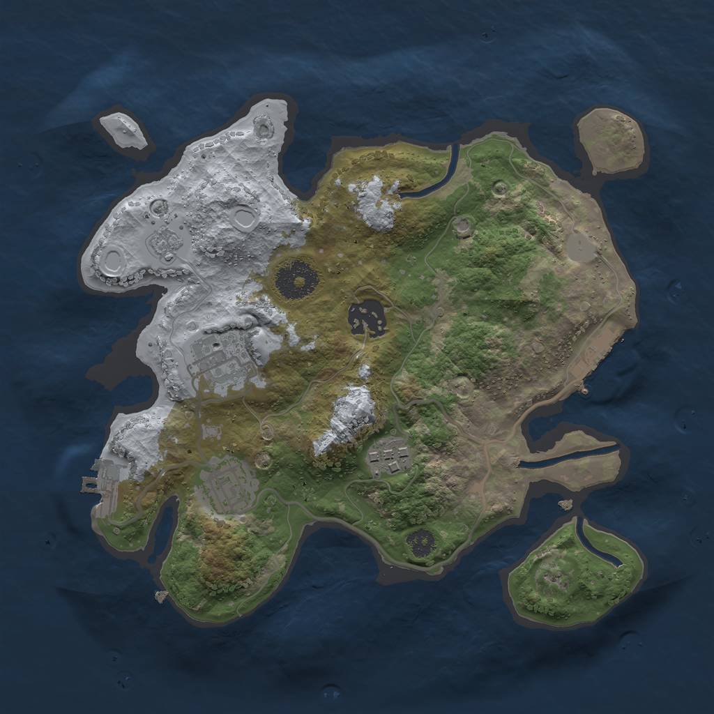 Rust Map: Procedural Map, Size: 2700, Seed: 8, 12 Monuments