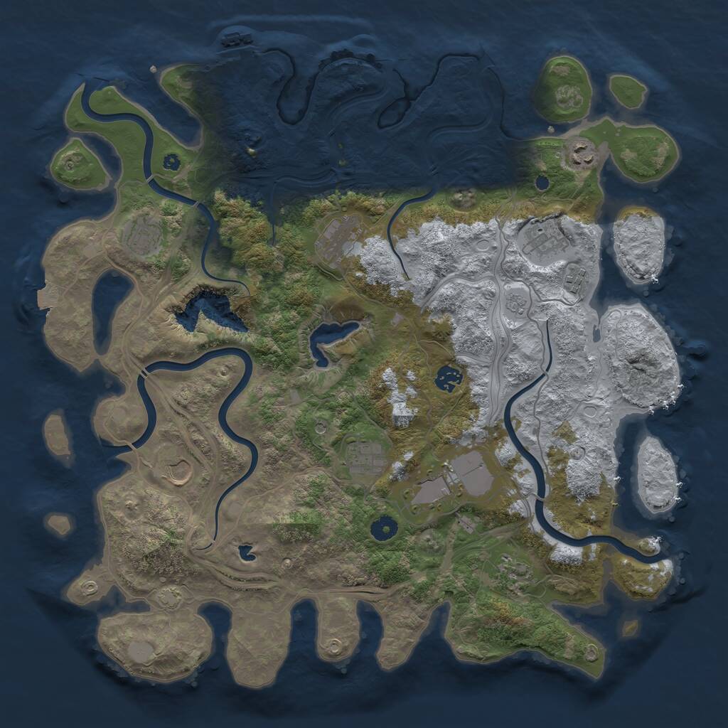 Rust Map: Procedural Map, Size: 4250, Seed: 634460853, 15 Monuments