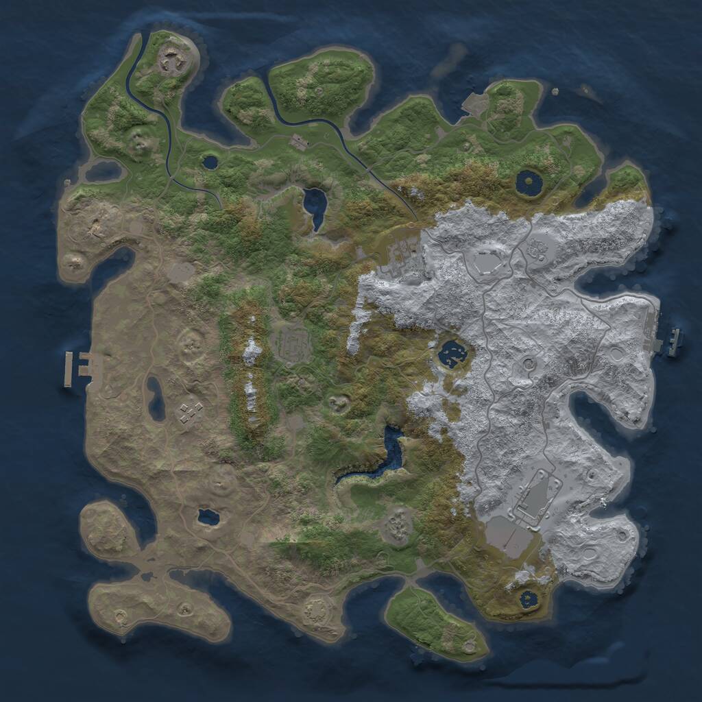 Rust Map: Procedural Map, Size: 4000, Seed: 69691664, 12 Monuments
