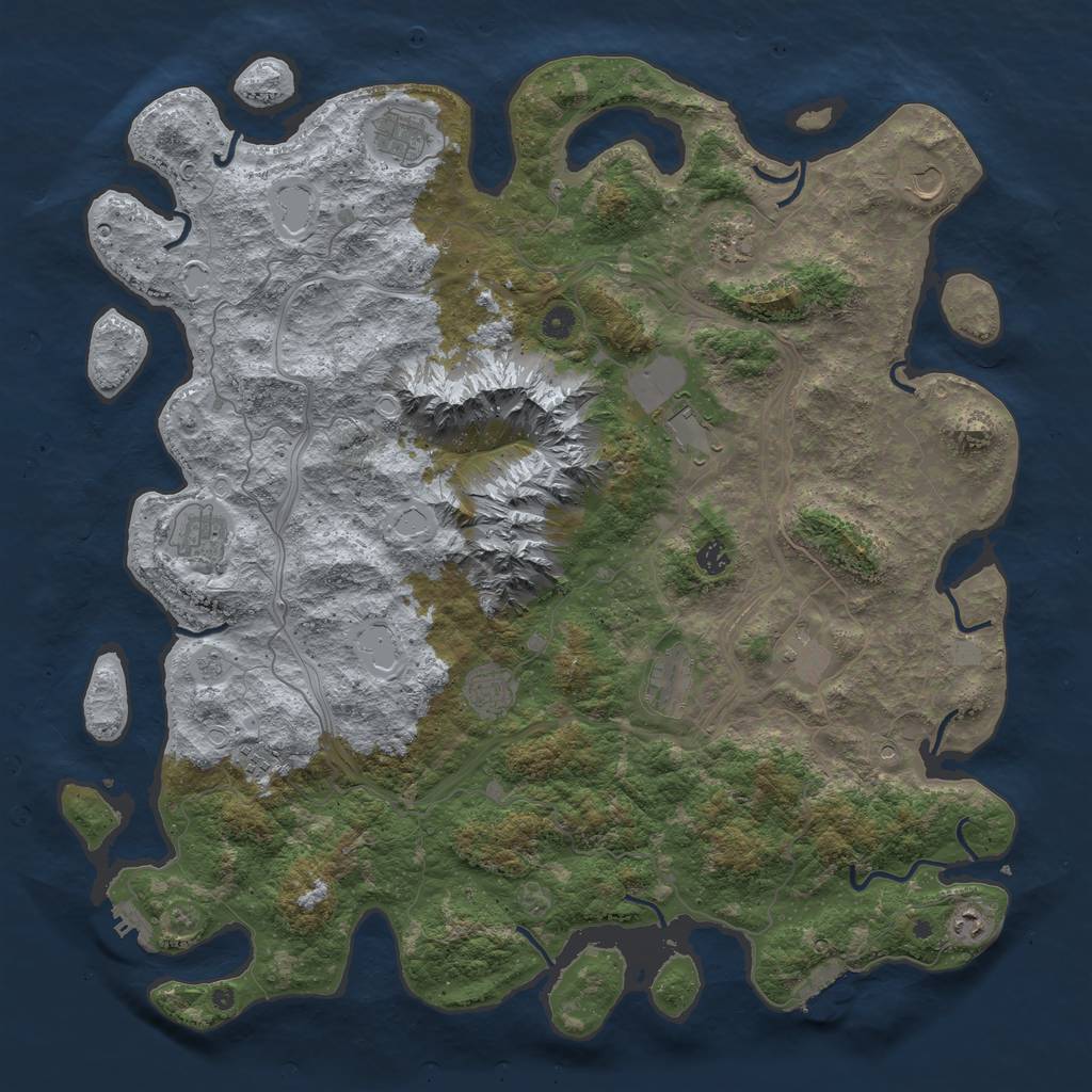 Rust Map: Procedural Map, Size: 5000, Seed: 2137285646, 20 Monuments