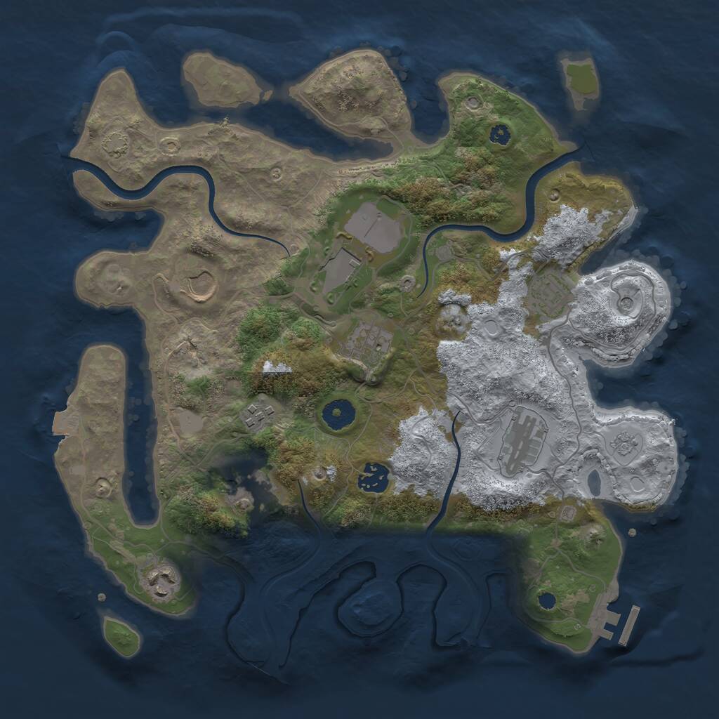 Rust Map: Procedural Map, Size: 3500, Seed: 1502551439, 14 Monuments