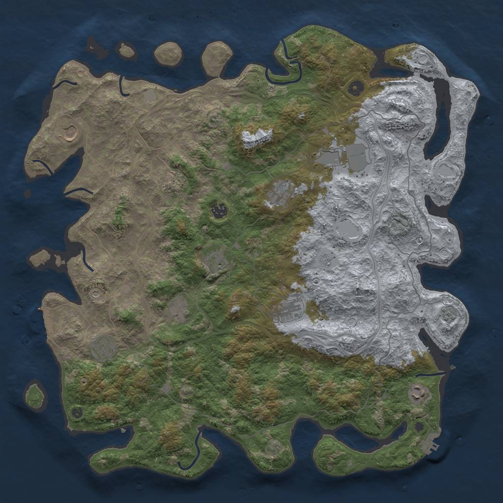 Rust Map: Procedural Map, Size: 4800, Seed: 1400719263, 20 Monuments