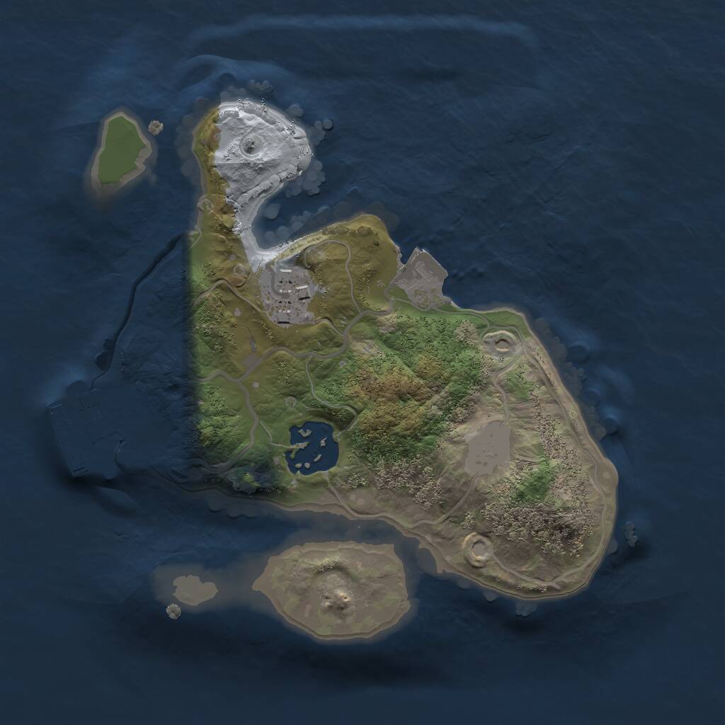 Rust Map: Procedural Map, Size: 1999, Seed: 1190238477, 4 Monuments