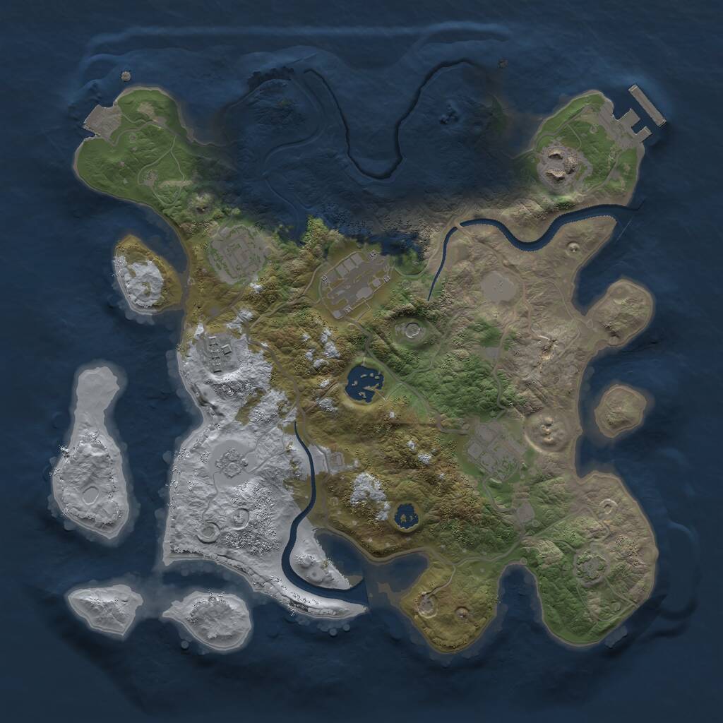 Rust Map: Procedural Map, Size: 3000, Seed: 1050931926, 11 Monuments