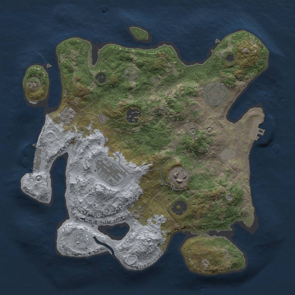 Rust Map: Procedural Map, Size: 3000, Seed: 1399365804, 14 Monuments