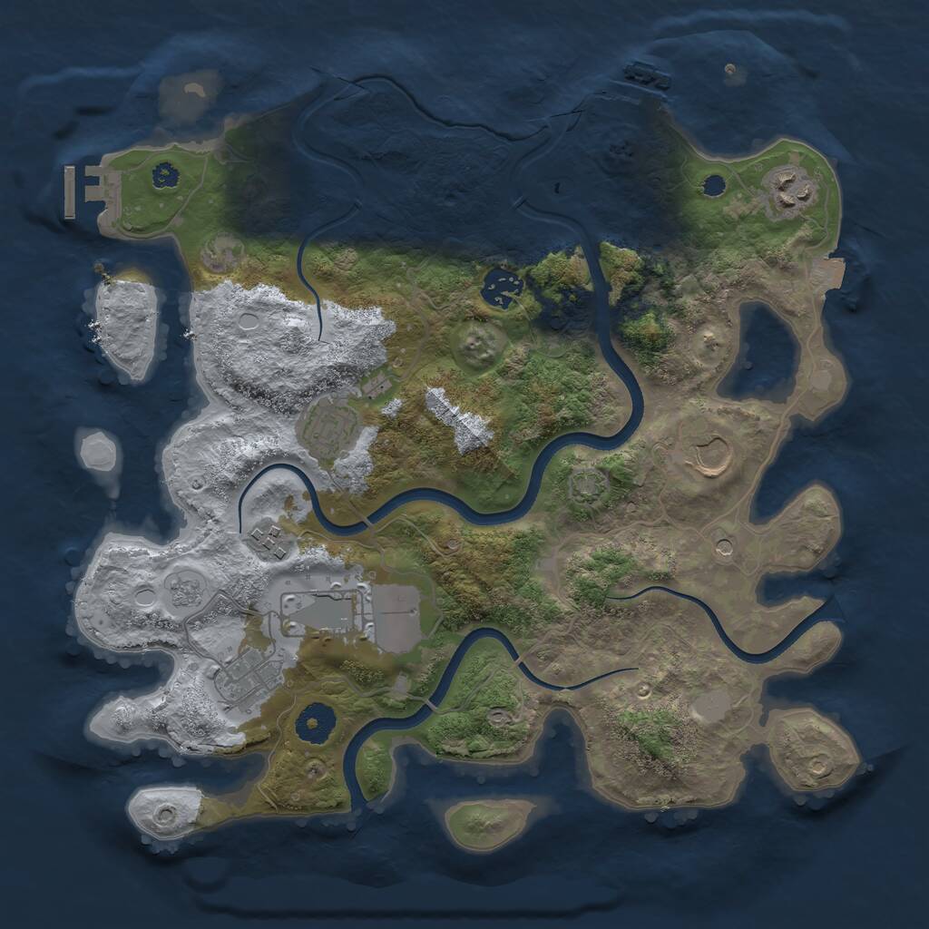Rust Map: Procedural Map, Size: 3500, Seed: 1948089186, 13 Monuments