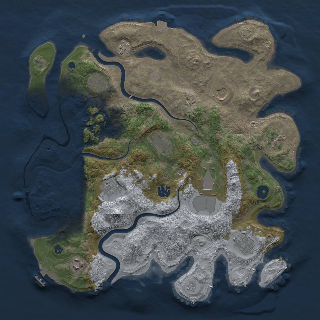 Rust Map: Procedural Map, Size: 3750, Seed: 73149240, 15 Monuments