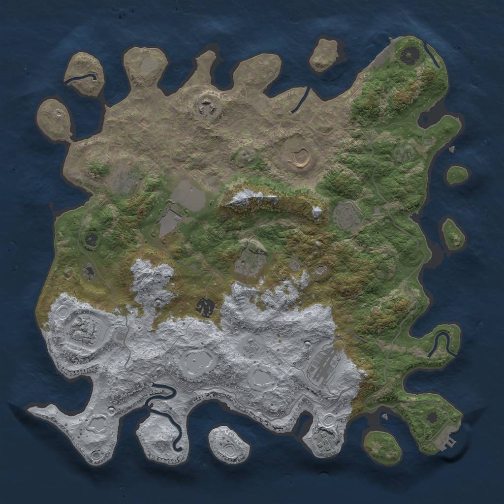 Rust Map: Procedural Map, Size: 4000, Seed: 166422210, 19 Monuments