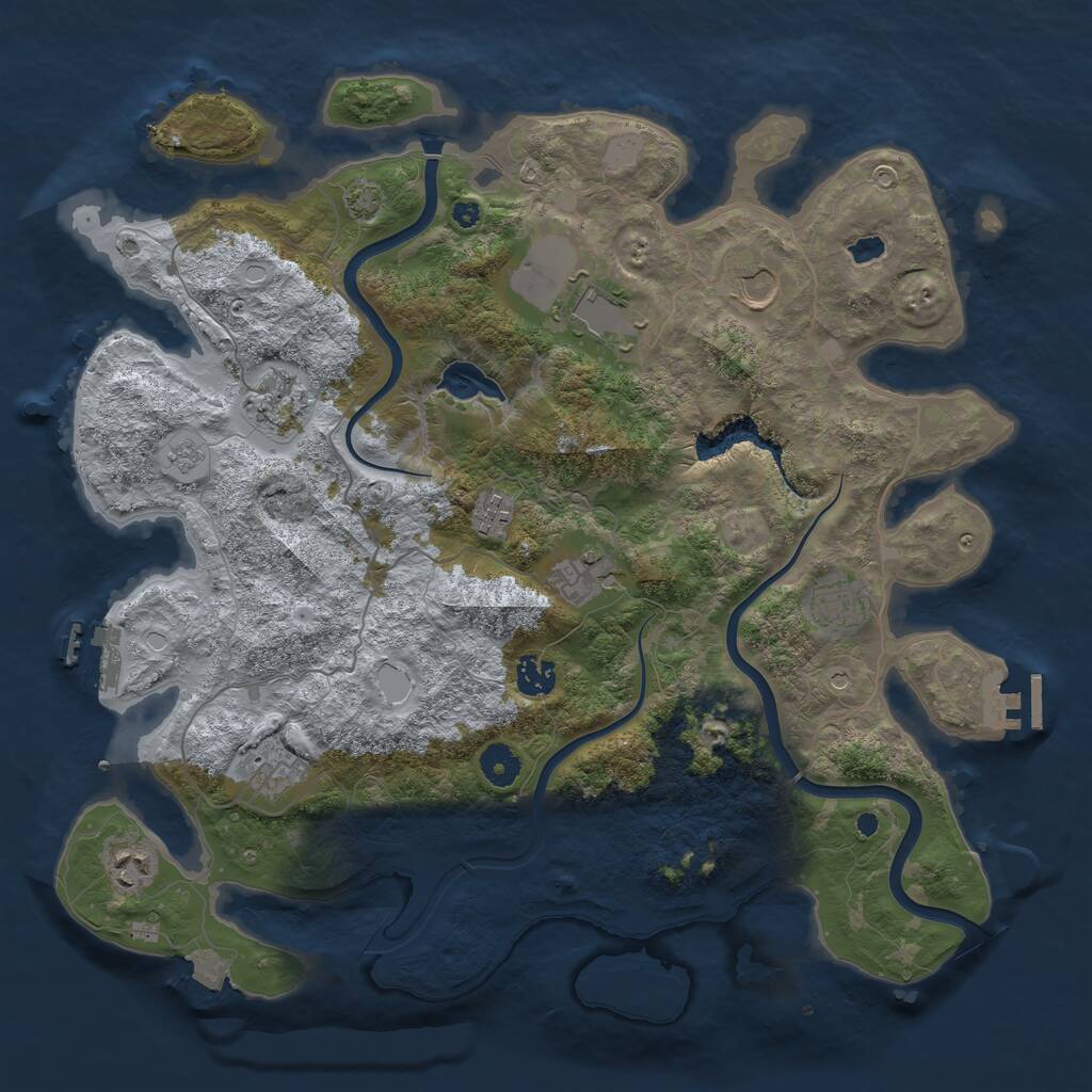 Rust Map: Procedural Map, Size: 4000, Seed: 358265229, 15 Monuments