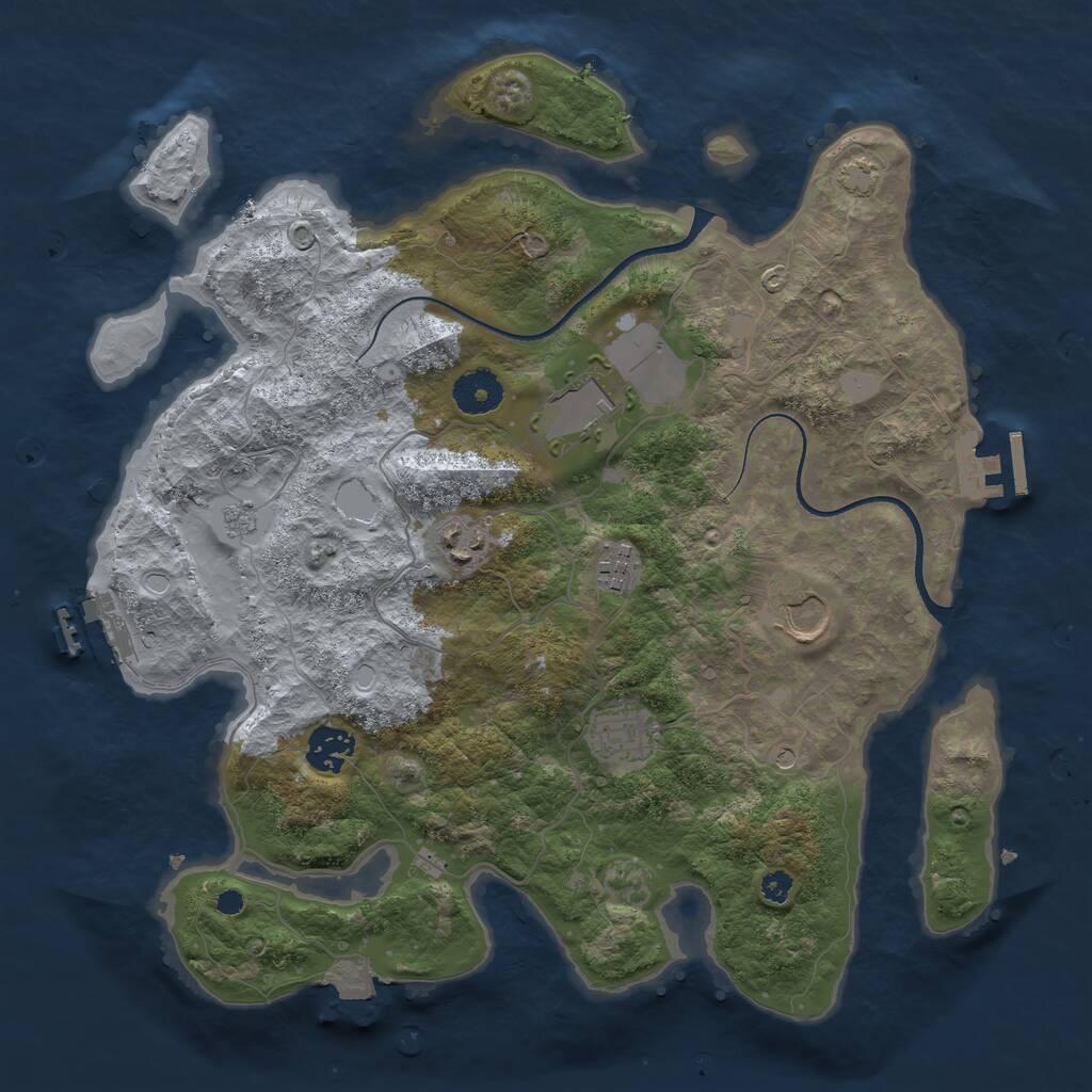 Rust Map: Procedural Map, Size: 3500, Seed: 76533176, 12 Monuments