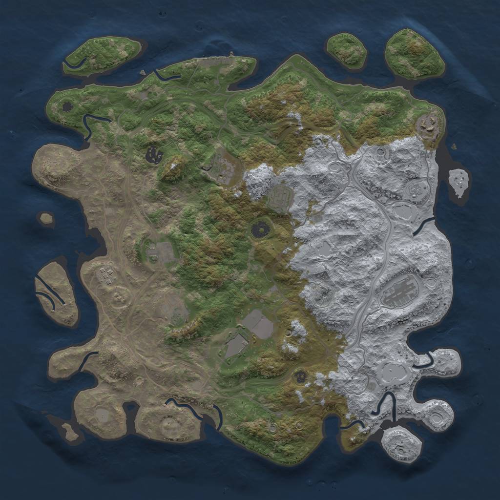 Rust Map: Procedural Map, Size: 4250, Seed: 10336, 17 Monuments