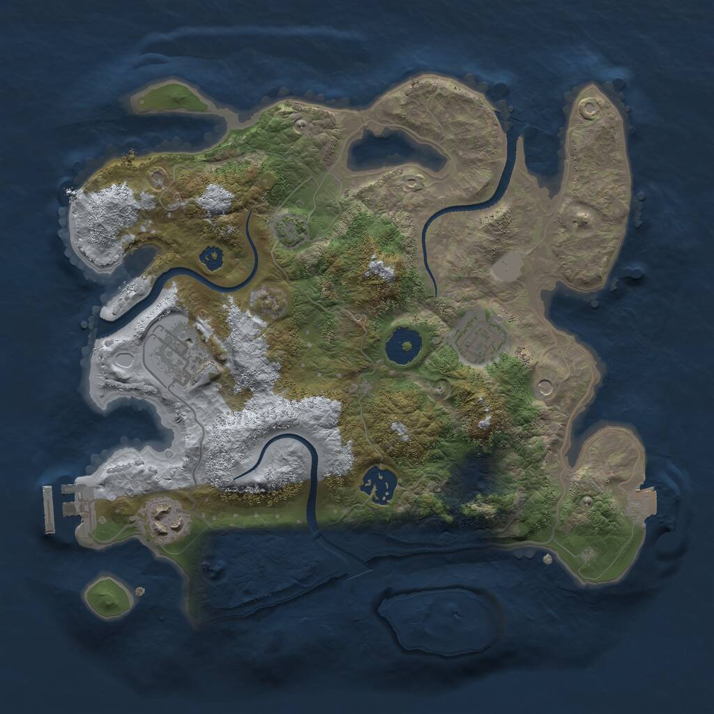 Rust Map: Procedural Map, Size: 3000, Seed: 1539019194, 8 Monuments