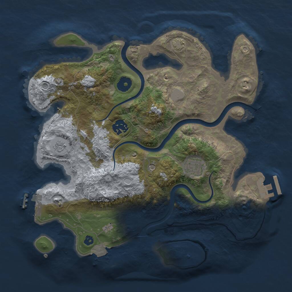 Rust Map: Procedural Map, Size: 3000, Seed: 1539019194, 8 Monuments
