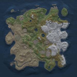 Thumbnail Rust Map: Procedural Map, Size: 3500, Seed: 1228315977, 14 Monuments