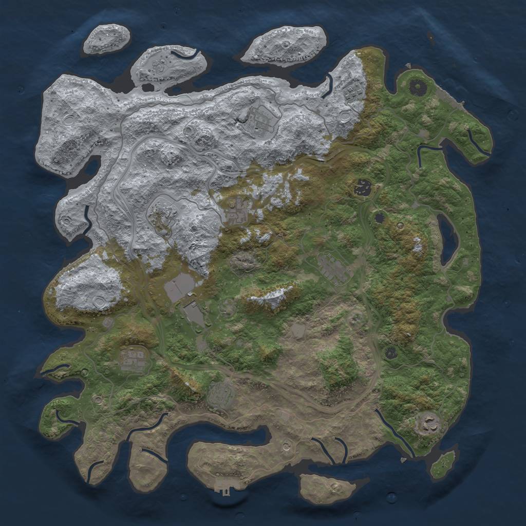 Rust Map: Procedural Map, Size: 4500, Seed: 934436665, 19 Monuments