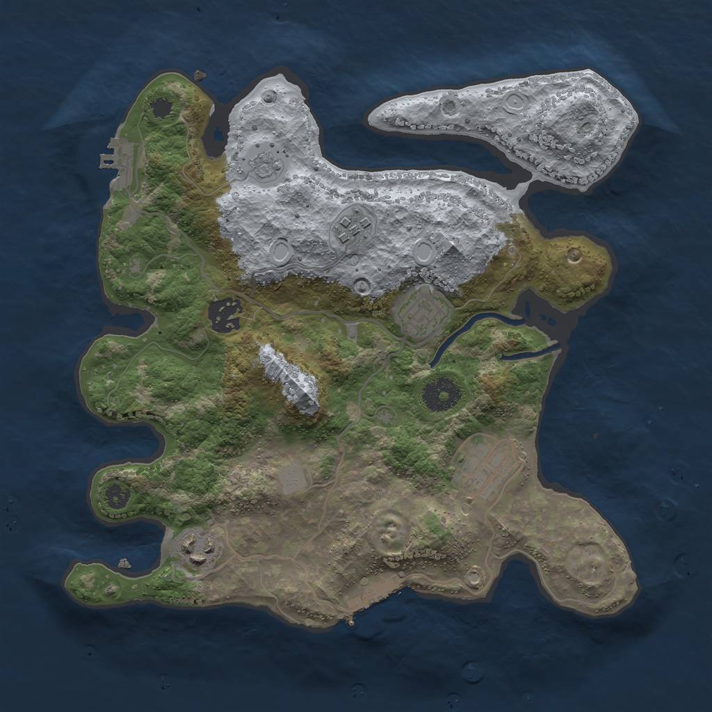 Rust Map: Procedural Map, Size: 3000, Seed: 1988497218, 13 Monuments