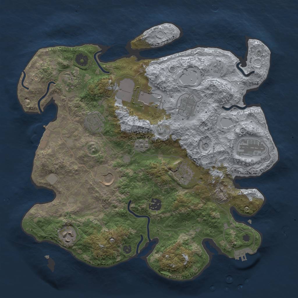 Rust Map: Procedural Map, Size: 3500, Seed: 26150226, 19 Monuments