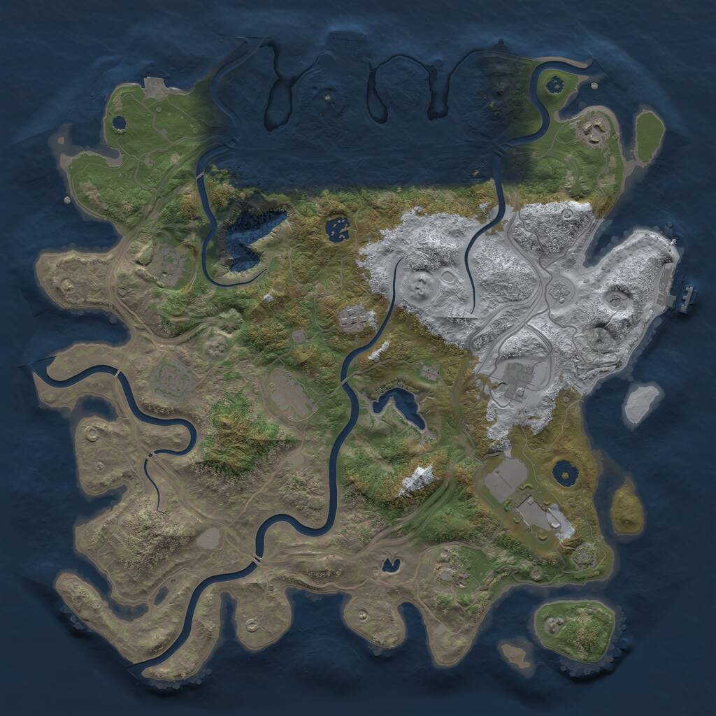 Rust Map: Procedural Map, Size: 4250, Seed: 2091110189, 15 Monuments