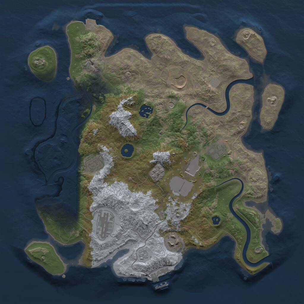 Rust Map: Procedural Map, Size: 3500, Seed: 2767637, 13 Monuments