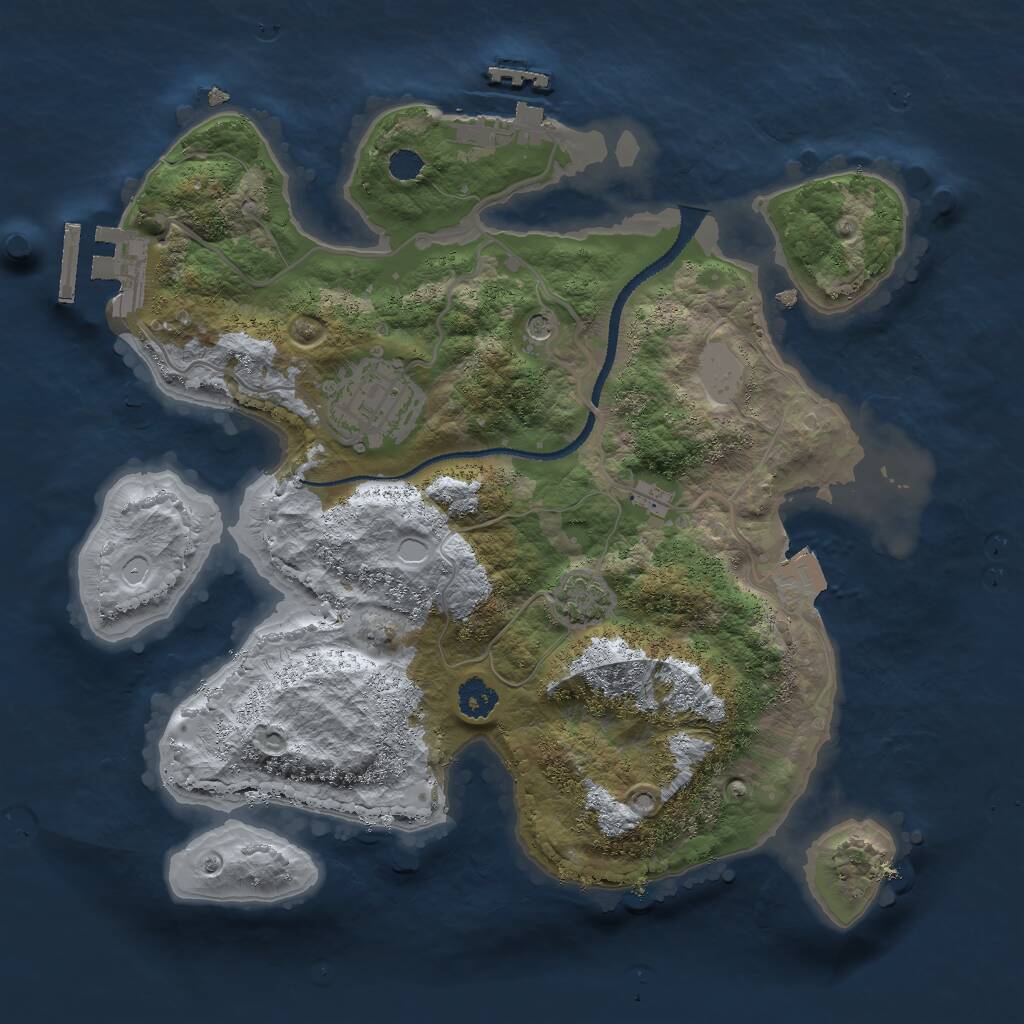 Rust Map: Procedural Map, Size: 2600, Seed: 460858421, 6 Monuments