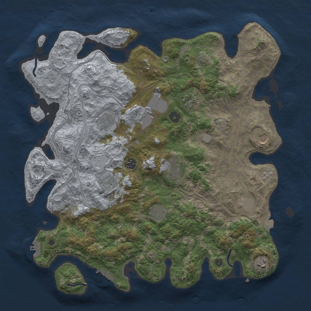 Rust Map: Procedural Map, Size: 4250, Seed: 56227182, 19 Monuments