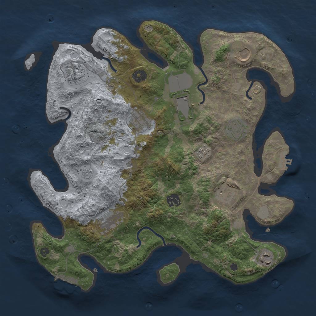 Rust Map: Procedural Map, Size: 3500, Seed: 222014563, 19 Monuments