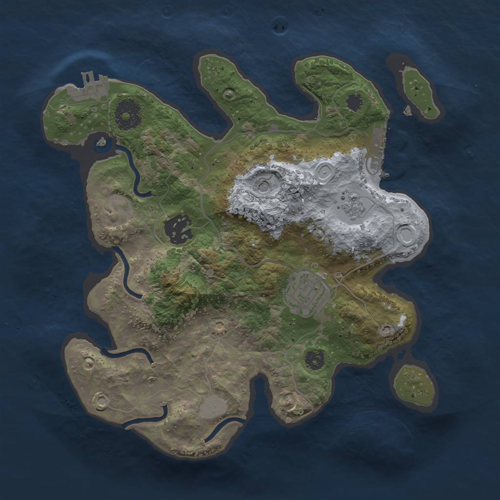 Rust Map: Procedural Map, Size: 2600, Seed: 2091110189, 11 Monuments