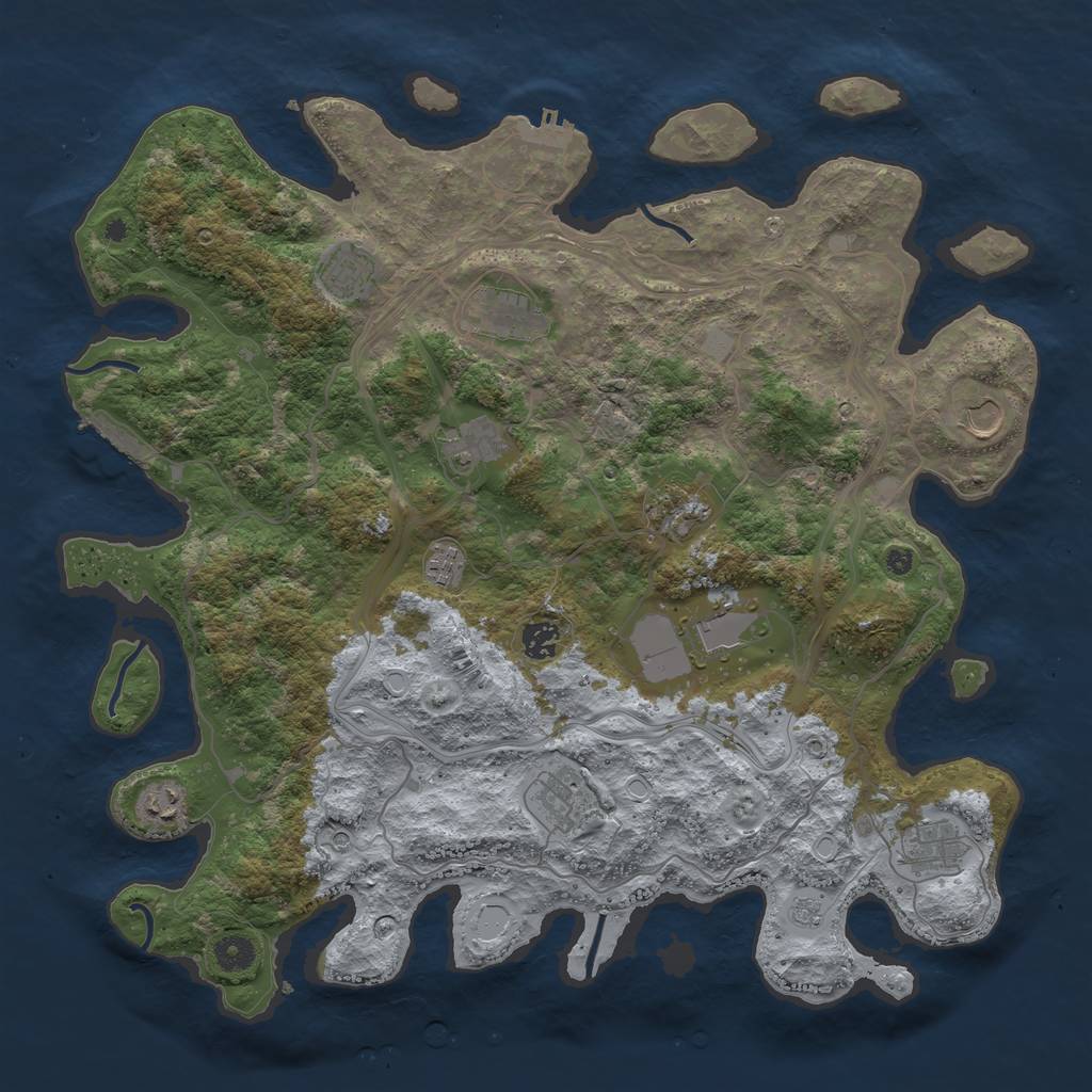 Rust Map: Procedural Map, Size: 4250, Seed: 1668479658, 20 Monuments