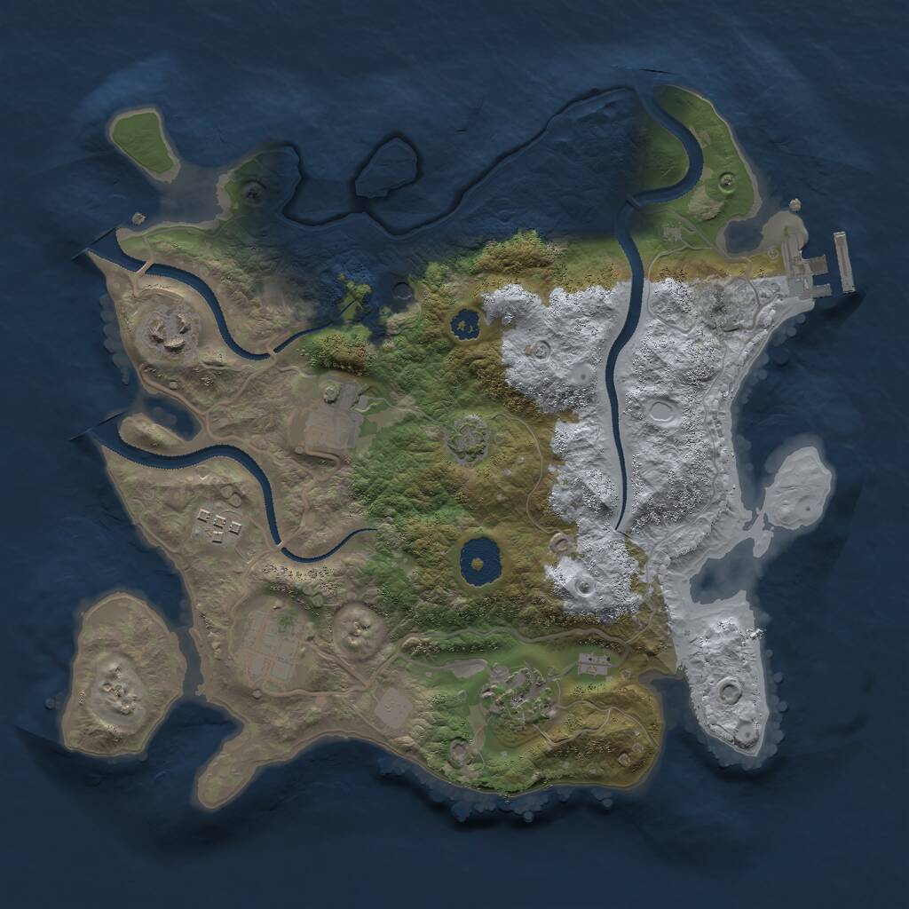 Rust Map: Procedural Map, Size: 3000, Seed: 1650859288, 9 Monuments