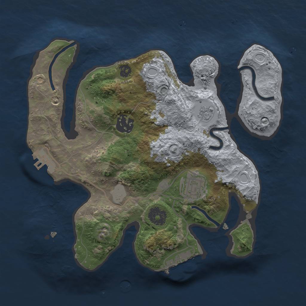 Rust Map: Procedural Map, Size: 2500, Seed: 1481330580, 10 Monuments